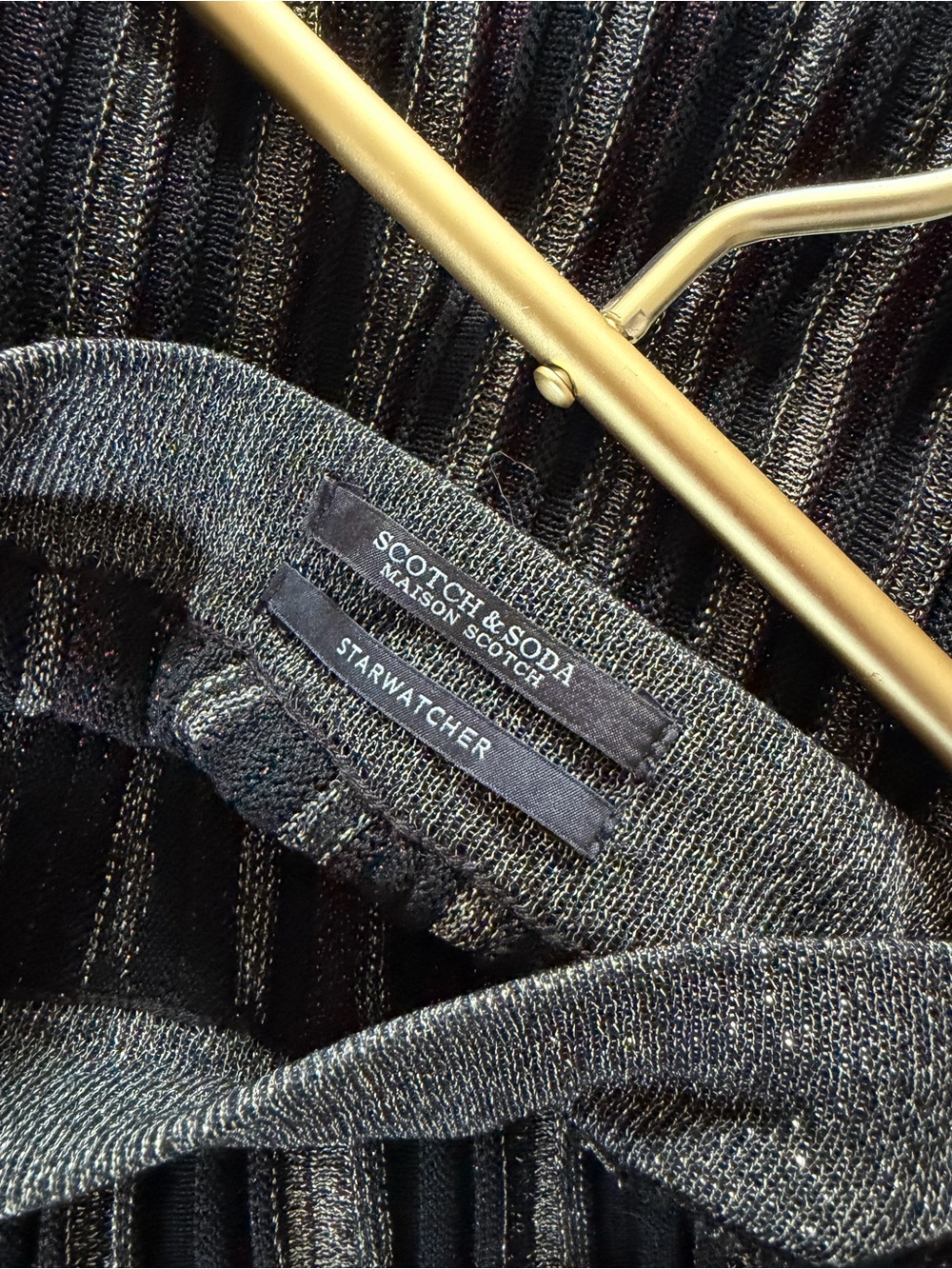 Scotch & Soda Black Metallic Pleated Midi Skirt - Picture 2 of 2